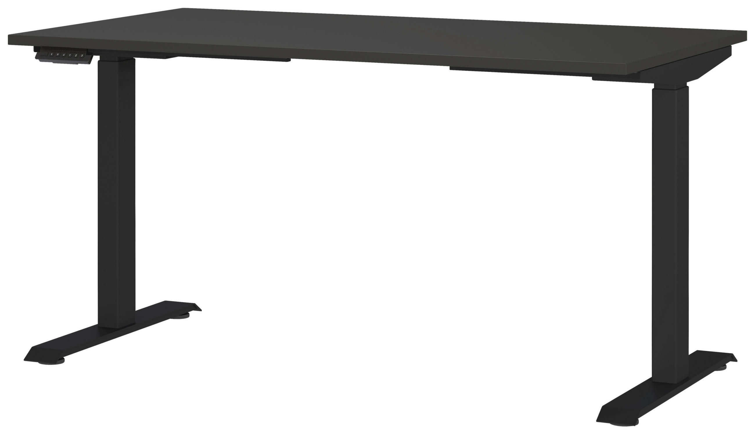 Novel Schreibtisch Schwarz 80x72-118x140 cm