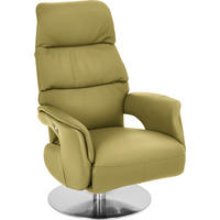RELAXSESSEL in Leder Limette  - Limette, Design, Leder/Metall (71/112/80cm) - Welnova