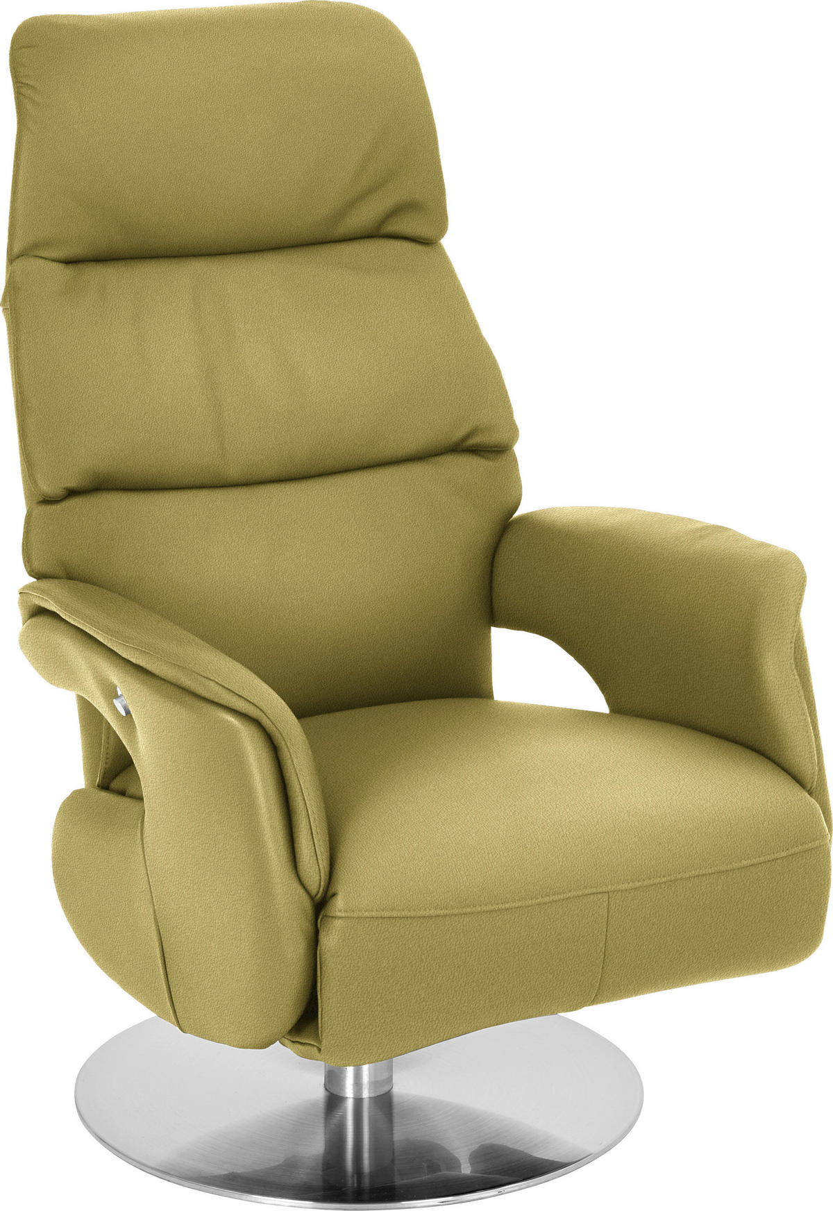 RELAXSESSEL in Leder Limette  - Limette, Design, Leder/Metall (71/112/80cm) - Welnova