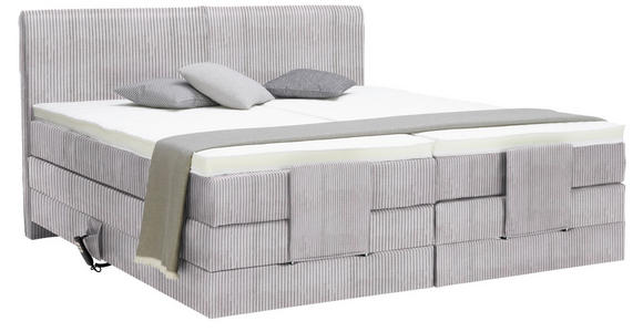 BOXSPRINGBETT 160/200 cm  in Grau  - Schwarz/Grau, Design, Kunststoff/Textil (160/200cm) - Hom`in