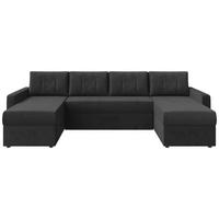 WOHNLANDSCHAFT Anthrazit Cord  - Anthrazit/Schwarz, KONVENTIONELL, Kunststoff/Textil (152/290/152cm) - Ti'me