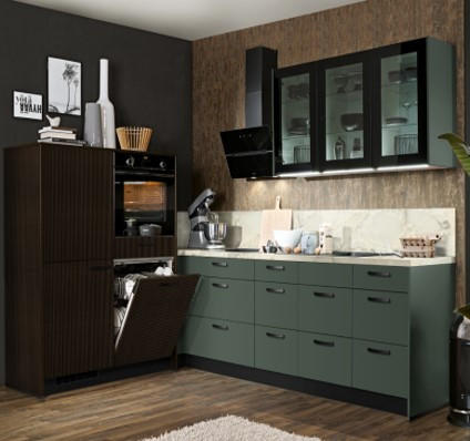 Eckküche Clean/Stripe