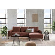 ECKSOFA in Velours Rostfarben  - Rostfarben/Schwarz, Basics, Holz/Textil (260/161cm) - Carryhome