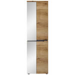 GARDEROBENSCHRANK  in 55/192/38 cm  - Eichefarben/Schwarz, KONVENTIONELL, Glas/Holzwerkstoff (55/192/38cm) - Xora