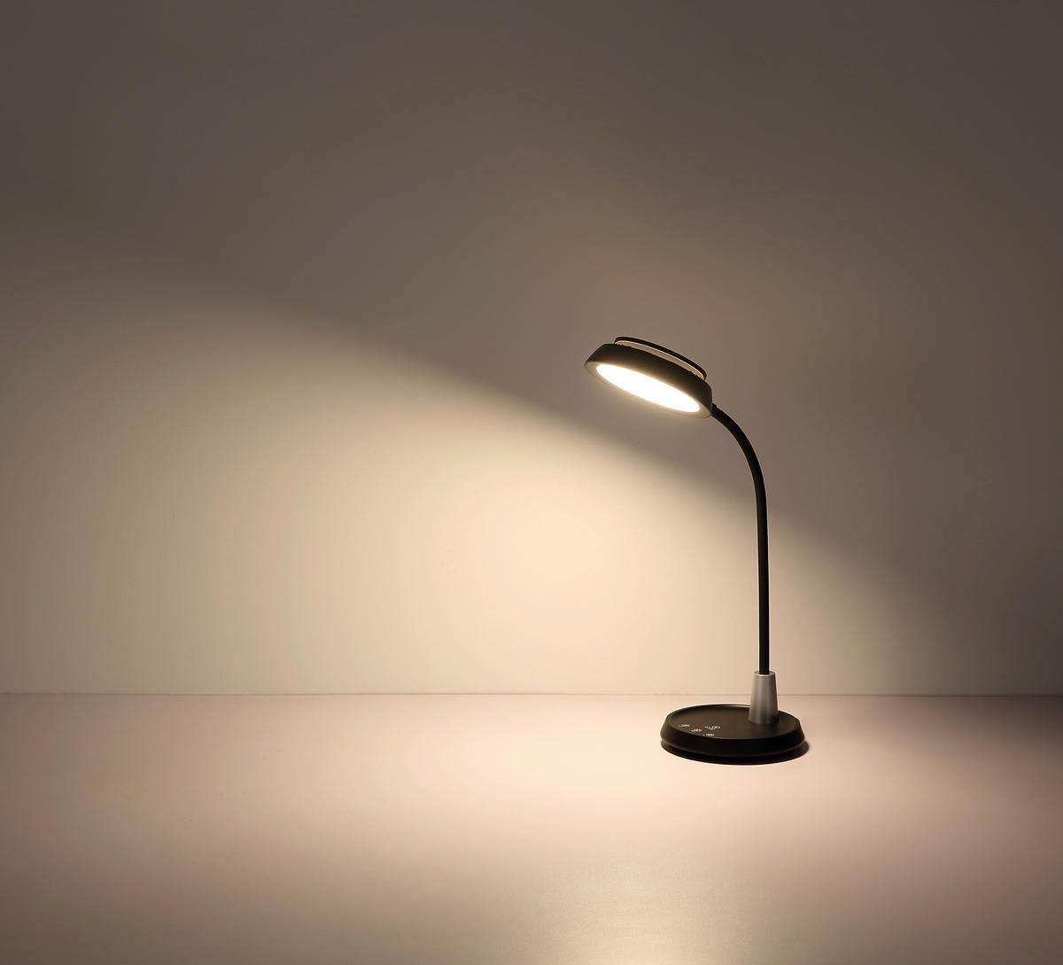 LED-TISCHLEUCHTE 30,6/17,2/44,8 cm   - Silberfarben/Schwarz, Design, Kunststoff (30,6/17,2/44,8cm) - Globo