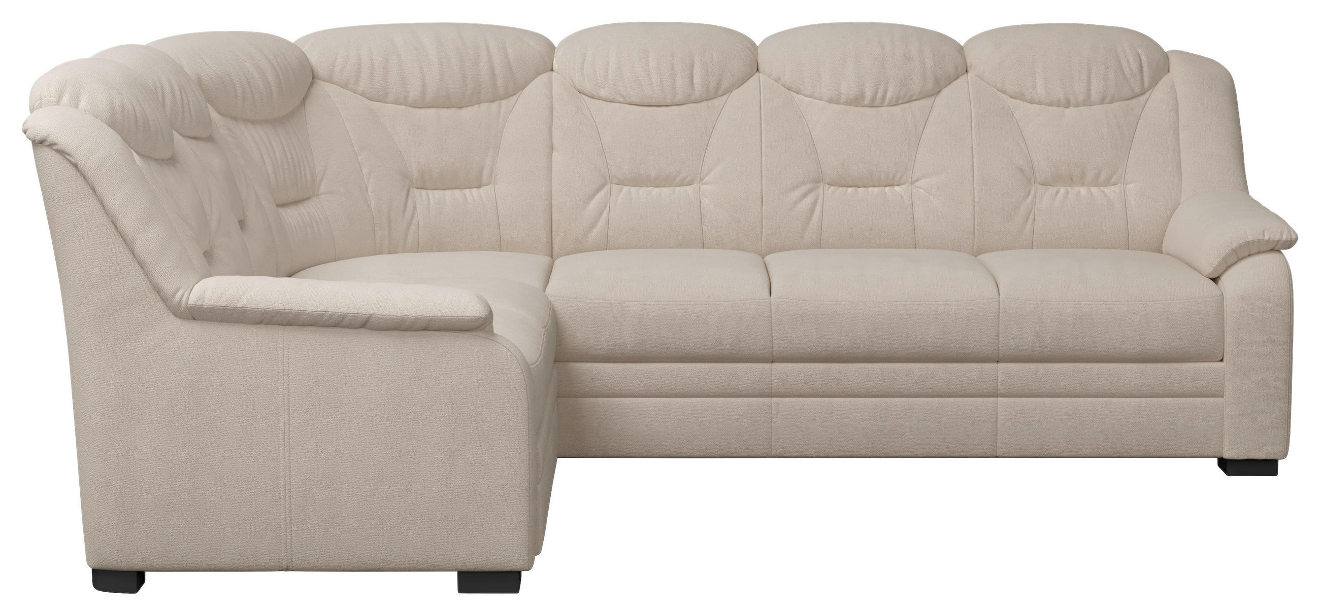 ECKSOFA in Chenille Beige  - Beige/Schwarz, Basics, Kunststoff/Textil (211/263cm) - MID.YOU