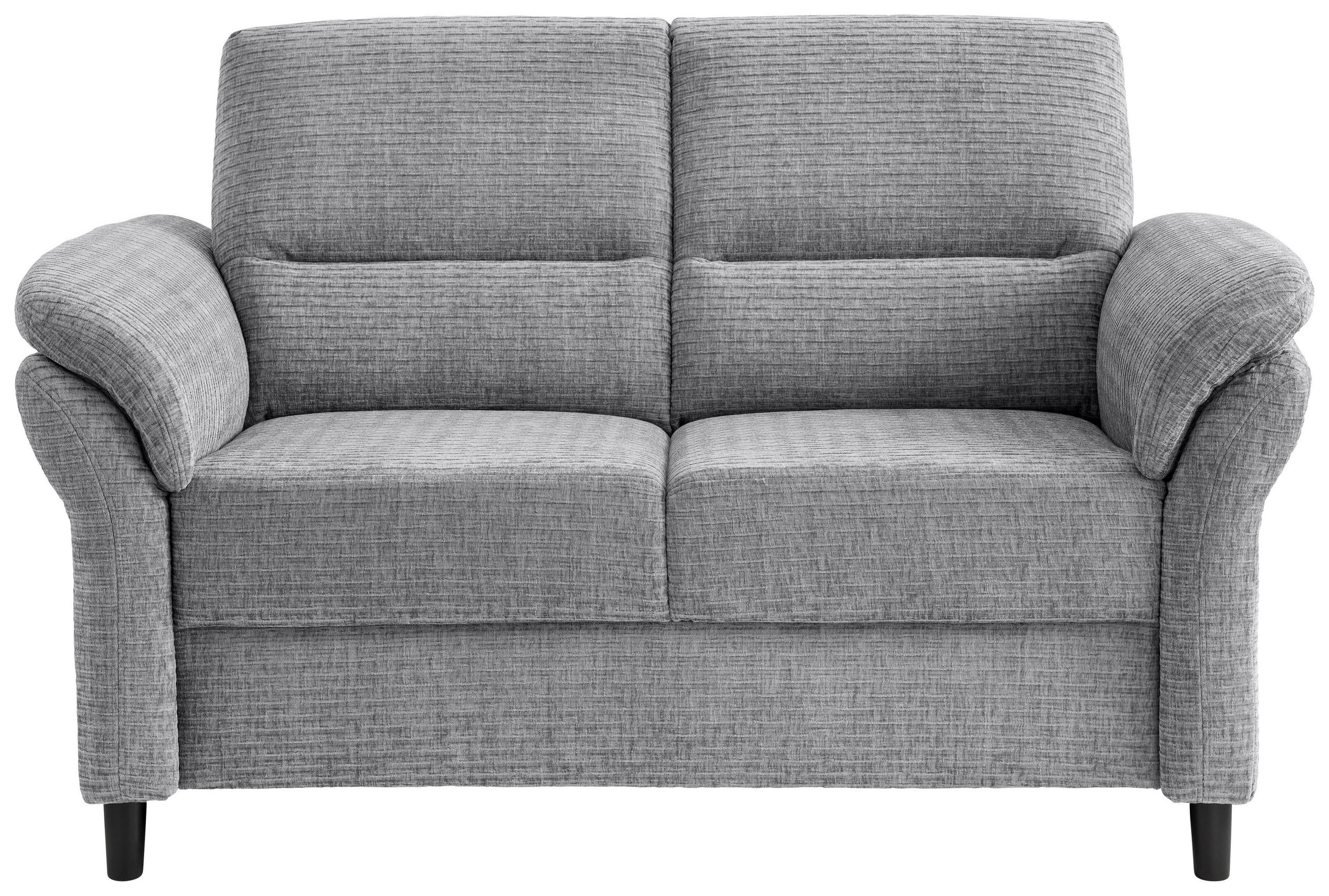 2-SITZER-SOFA Mikrofaser Grau  - Schwarz/Grau, MODERN, Holz/Textil (147/90/89cm) - Livetastic
