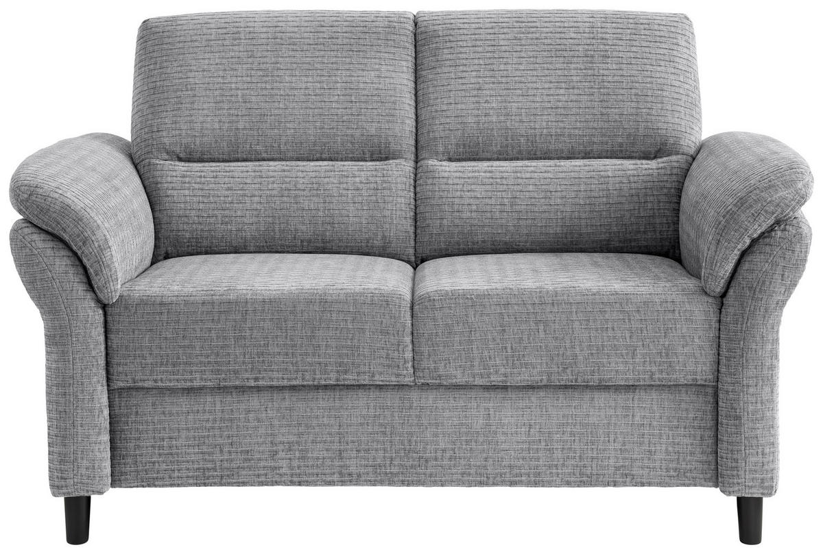 2-SITZER-SOFA Mikrofaser Grau  - Schwarz/Grau, MODERN, Holz/Textil (147/90/89cm) - Livetastic