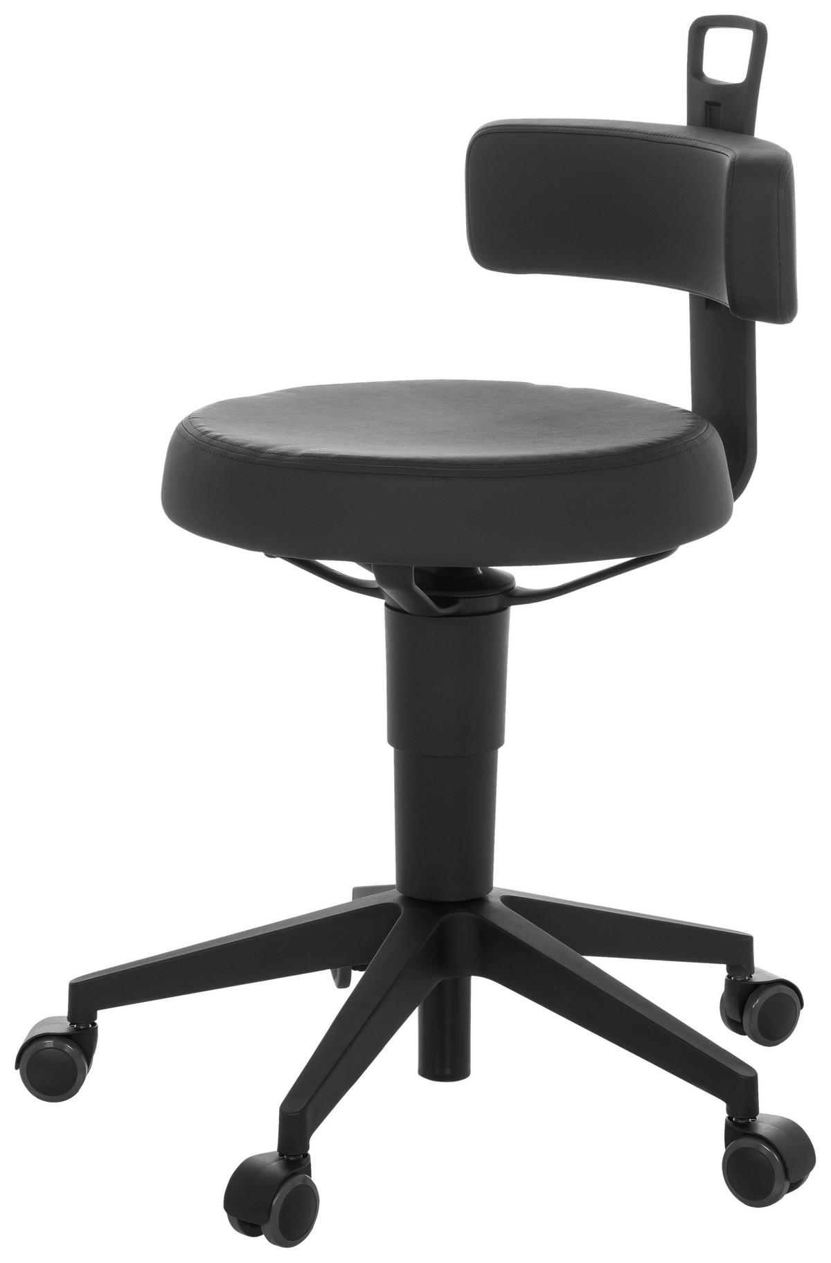 KONTORSPALL  svart  - svart, Basics, läder/plast (40/74-86/46cm) - MID.YOU
