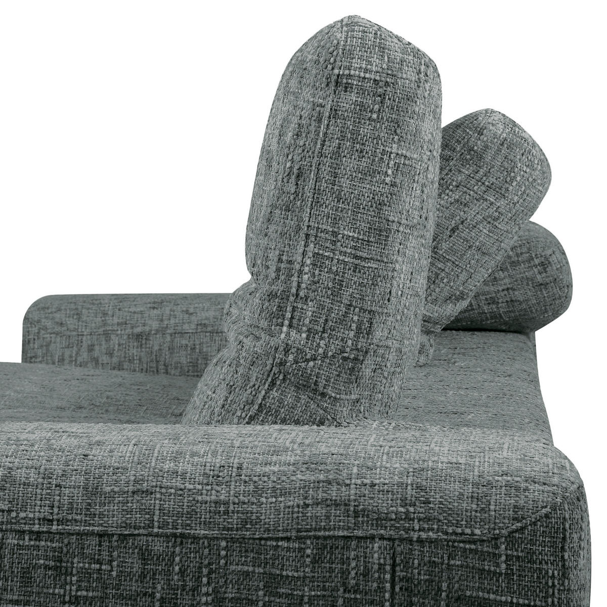 ECKSOFA PORTLAND Anthrazit Struktur Kopfteilverstellung  - Chromfarben/Anthrazit, Design, Holz/Textil (295/187cm) - Livetastic