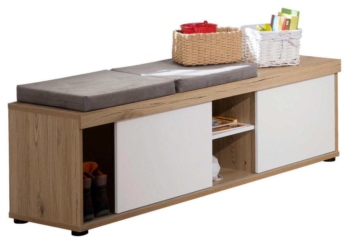 LOWBOARD FIONN  in 126,9/39,9/42,6 cm  - Eichefarben/Schwarz, Design, Holzwerkstoff/Kunststoff (126,9/39,9/42,6cm) - Paidi