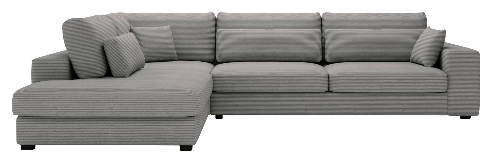 ECKSOFA in Cord Grau  - Schwarz/Grau, Konventionell, Kunststoff/Textil (250/314cm) - Carryhome