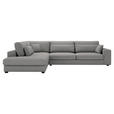 ECKSOFA Grau Cord  - Schwarz/Grau, KONVENTIONELL, Kunststoff/Textil (250/314cm) - Carryhome