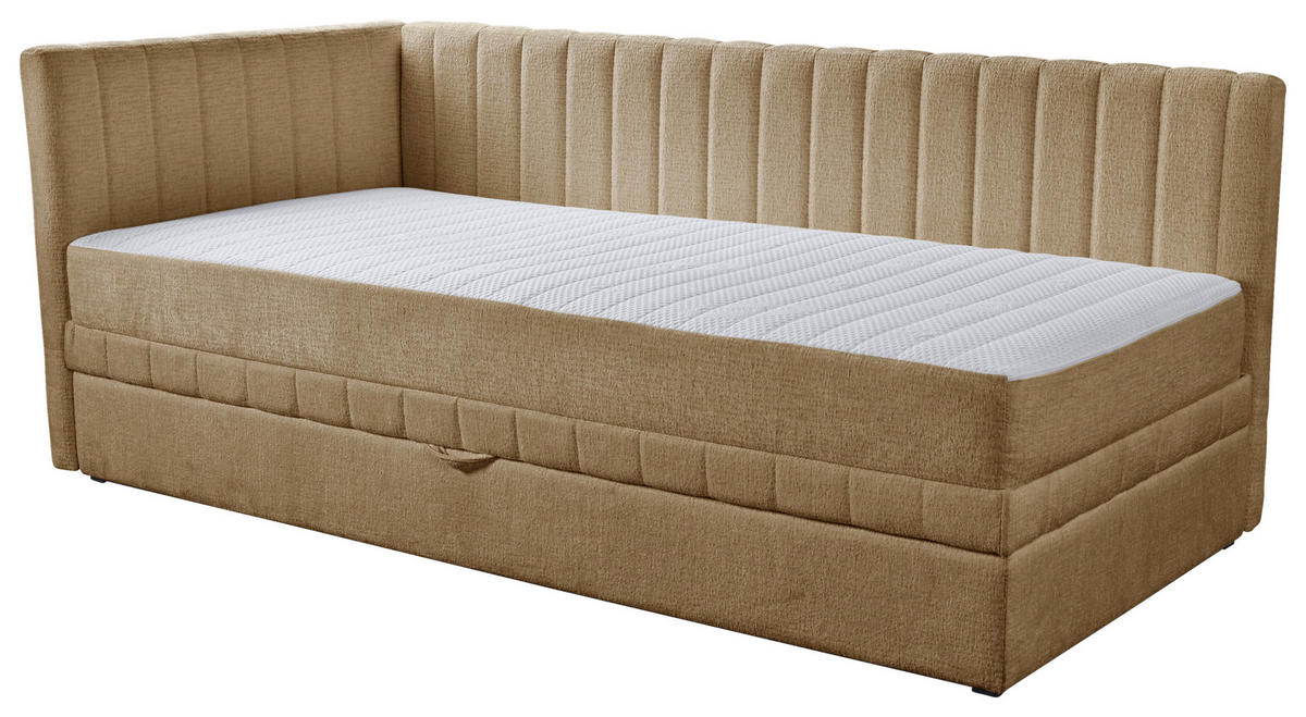 SCHLAFSOFA in Struktur Gelb  - Gelb/Schwarz, Design, Holz/Holzwerkstoff (212/83/99cm) - MID.YOU