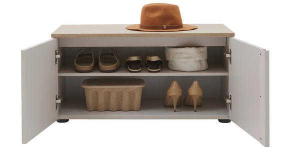 GARDEROBENBANK  in 80/40/38 cm  - Kaschmir/Eichefarben, Design, Kunststoff/Metall (80/40/38cm) - Voleo