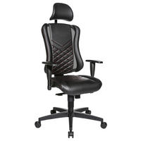 DREHSTUHL Lederlook Schwarz  - Rot/Schwarz, Design, Kunststoff/Textil (47,5/99-127/44cm) - Dieter Knoll