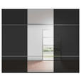 SCHWEBETÜRENSCHRANK 271/223/68 cm 3-türig Schwarz  - Chromfarben/Schwarz, KONVENTIONELL, Glas/Holzwerkstoff (271/223/68cm) - Novel