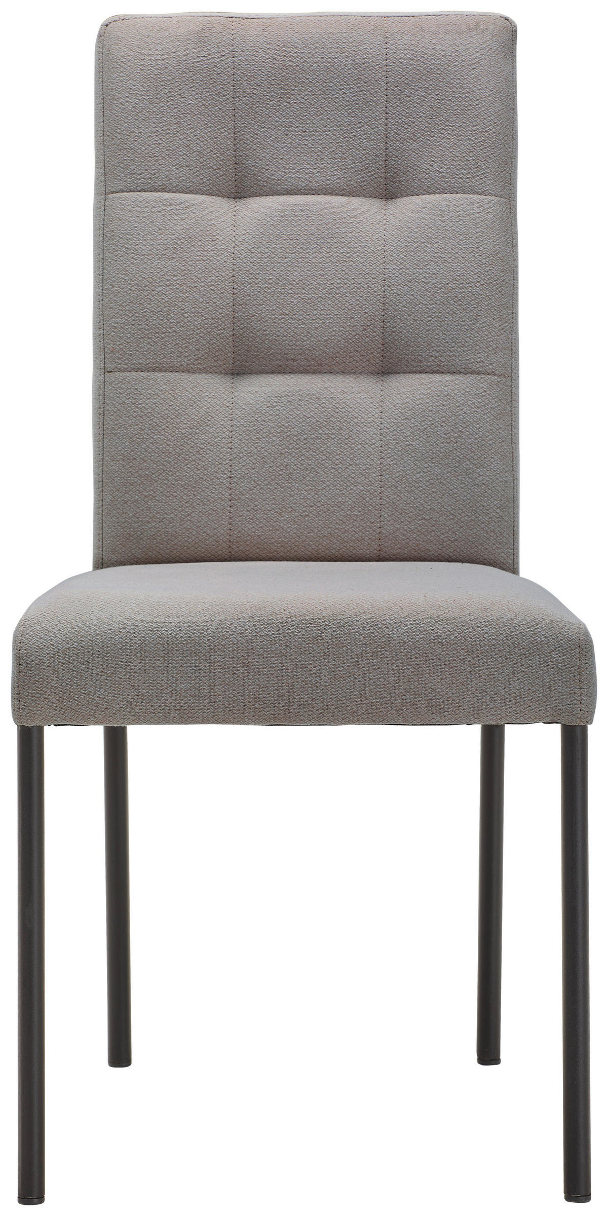 STUHL  in Eisen Webstoff Metall, Textil  - Hellgrau/Schwarz, Design, Textil/Metall (46/91/61cm) - home24