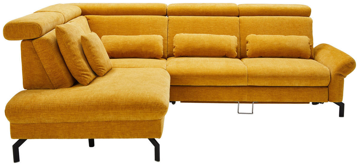 ECKSOFA Beldomo system Currygelb Webstoff  - Currygelb/Schwarz, Design, Textil/Metall (203/258cm) - Beldomo System