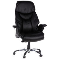 CHEFSESSEL  in Schwarz  - Chromfarben/Schwarz, MODERN, Leder/Kunststoff (63/140/52cm) - MID.YOU