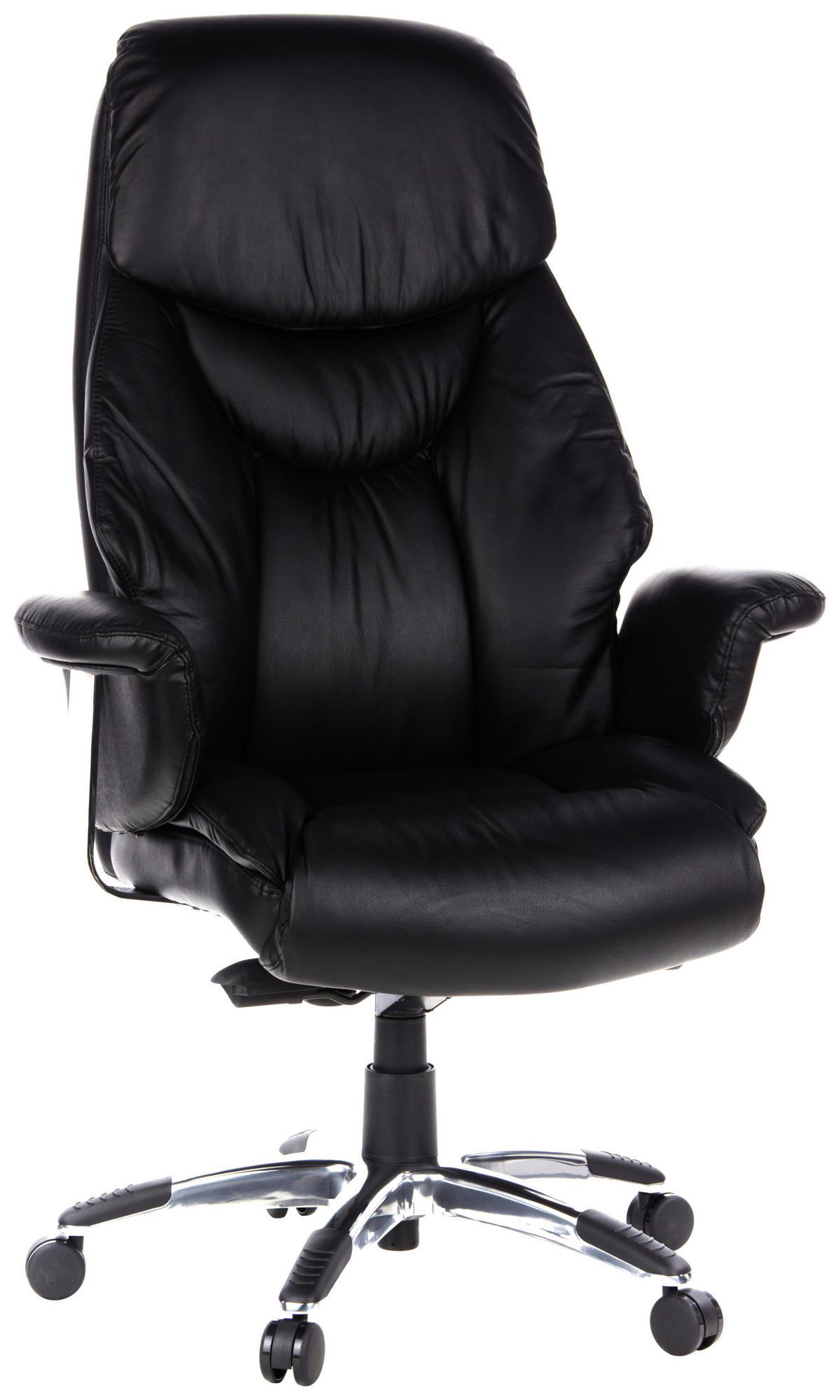 CHEFSESSEL  in Schwarz  - Chromfarben/Schwarz, MODERN, Leder/Kunststoff (63/140/52cm) - MID.YOU