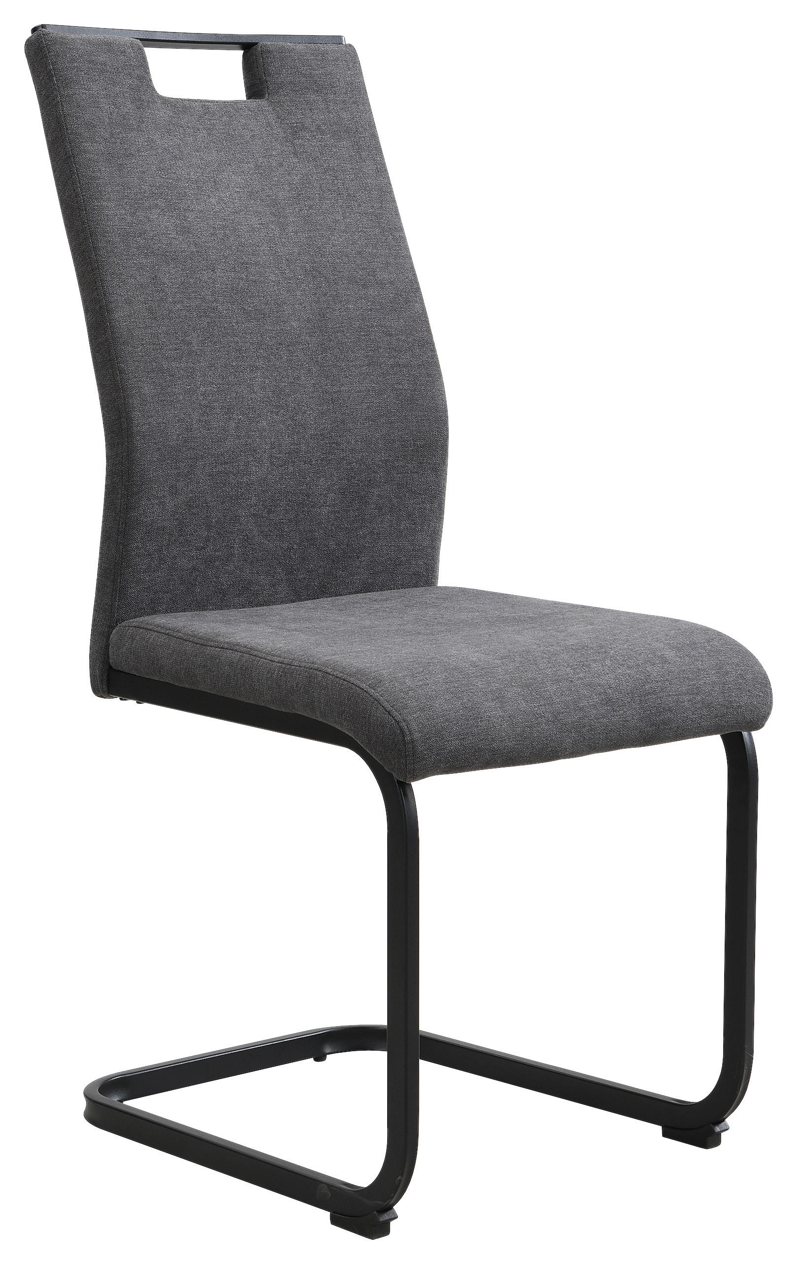 Scaun Cantilever din metal, textil, antracit, negru