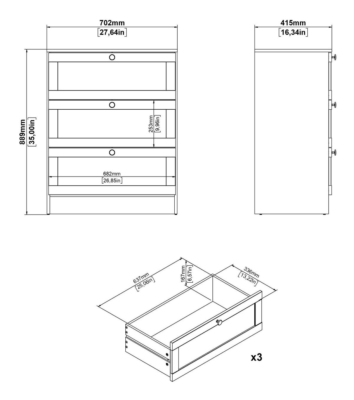 KOMODA, bílá, 70,2/88,95/41,5 cm - bílá/barvy stříbra, Moderní, kov/kompozitní dřevo (70,2/88,95/41,5cm) - MID.YOU