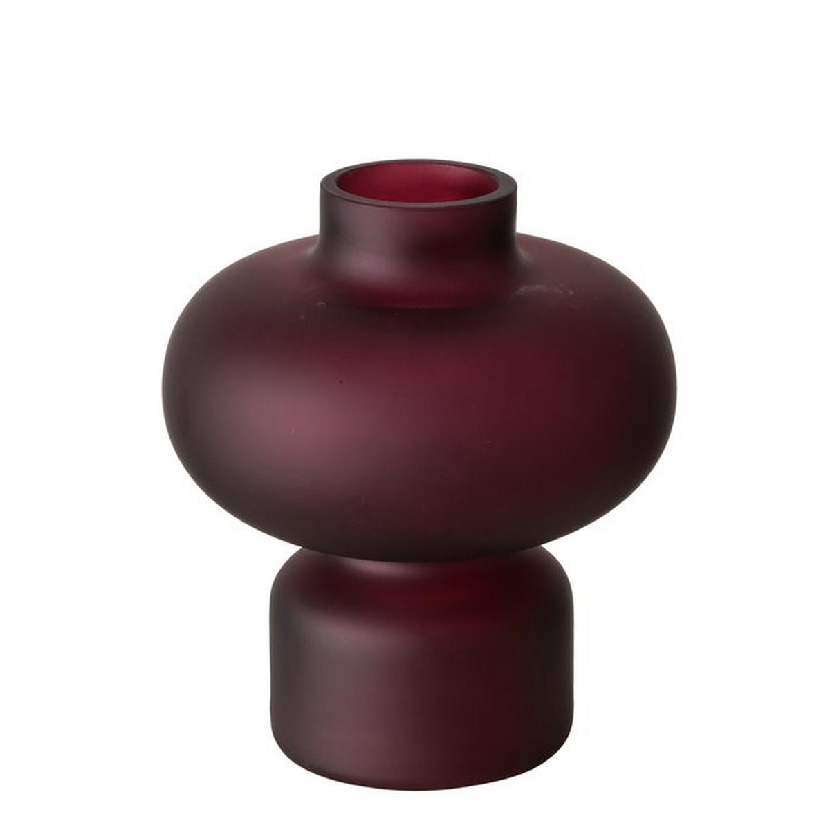 VASE 22 cm  - Dunkelrot, Basics, Glas (19/22cm) - Boltze Home