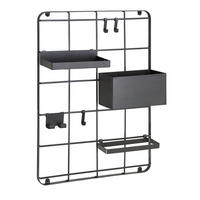 BADEZIMMERREGAL 42/55/13 cm  - Schwarz, Basics, Metall (42/55/13cm) - Kleine Wolke