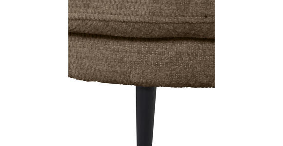 ECKSOFA Braun Chenille  - Schwarz/Braun, KONVENTIONELL, Textil/Metall (140/275cm) - Carryhome