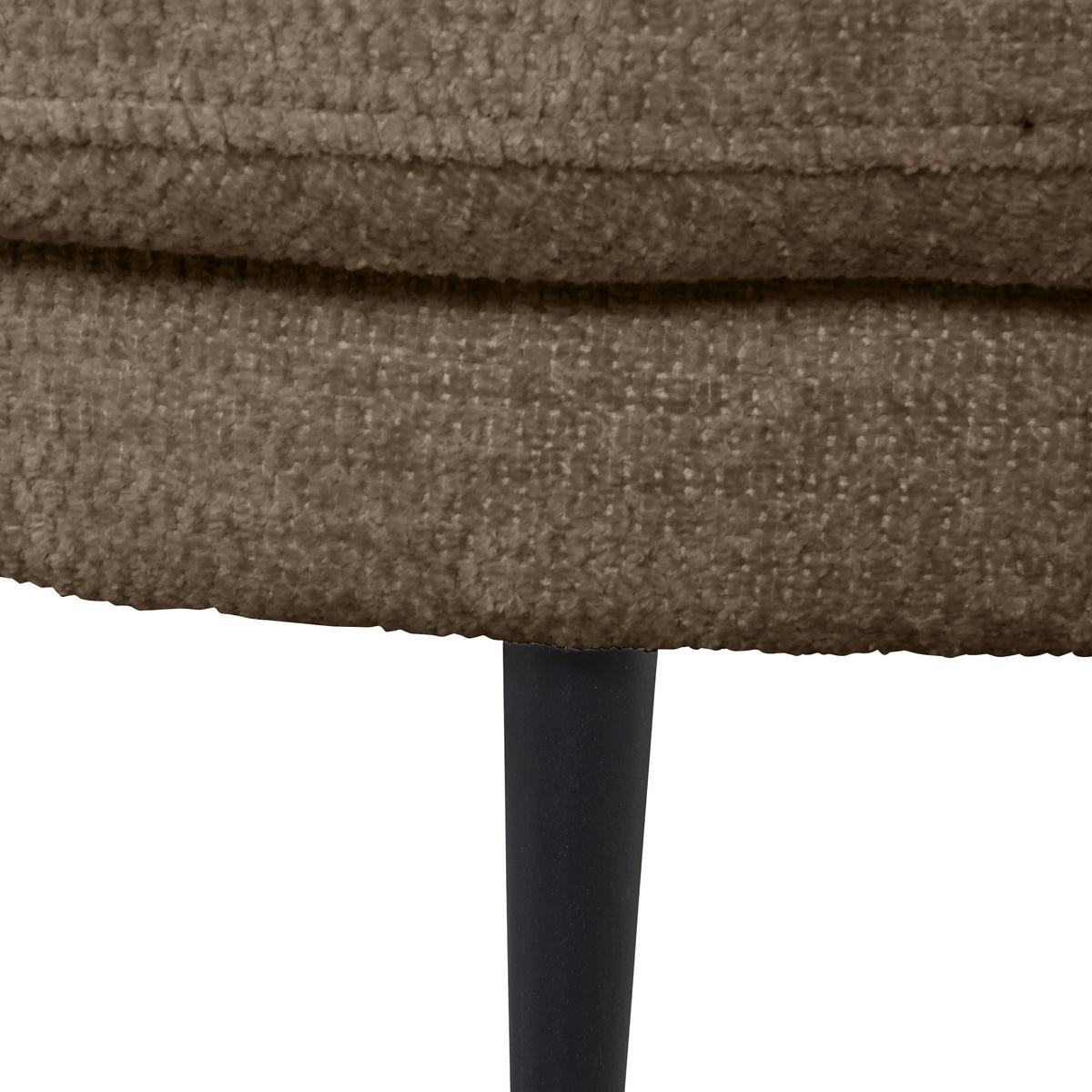 ECKSOFA in Chenille Braun  - Schwarz/Braun, Konventionell, Textil/Metall (140/275cm) - Carryhome
