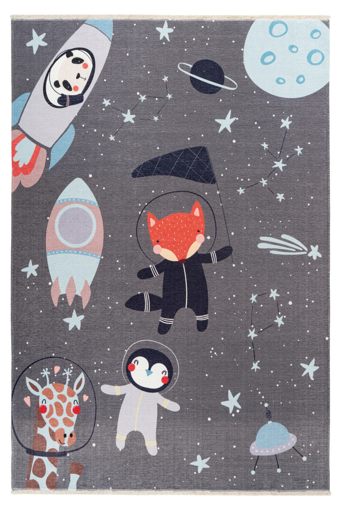 Obsession Kinderteppich Grau, Mehrfarbig, Weiß 115x170 cm