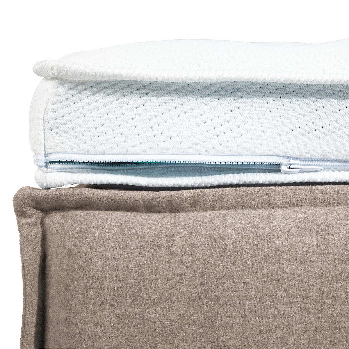 BOXSPRINGBETT 160/200 cm  in Beige  - Beige/Schwarz, Design, Textil (160/200cm) - home24