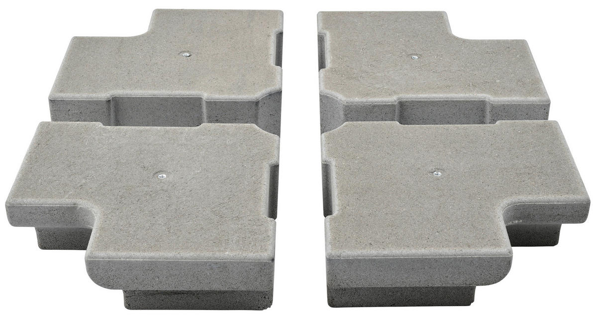 BESCHWERUNGSPLATTE Grau  - Grau, KONVENTIONELL, Stein (80/14/80cm) - Glatz
