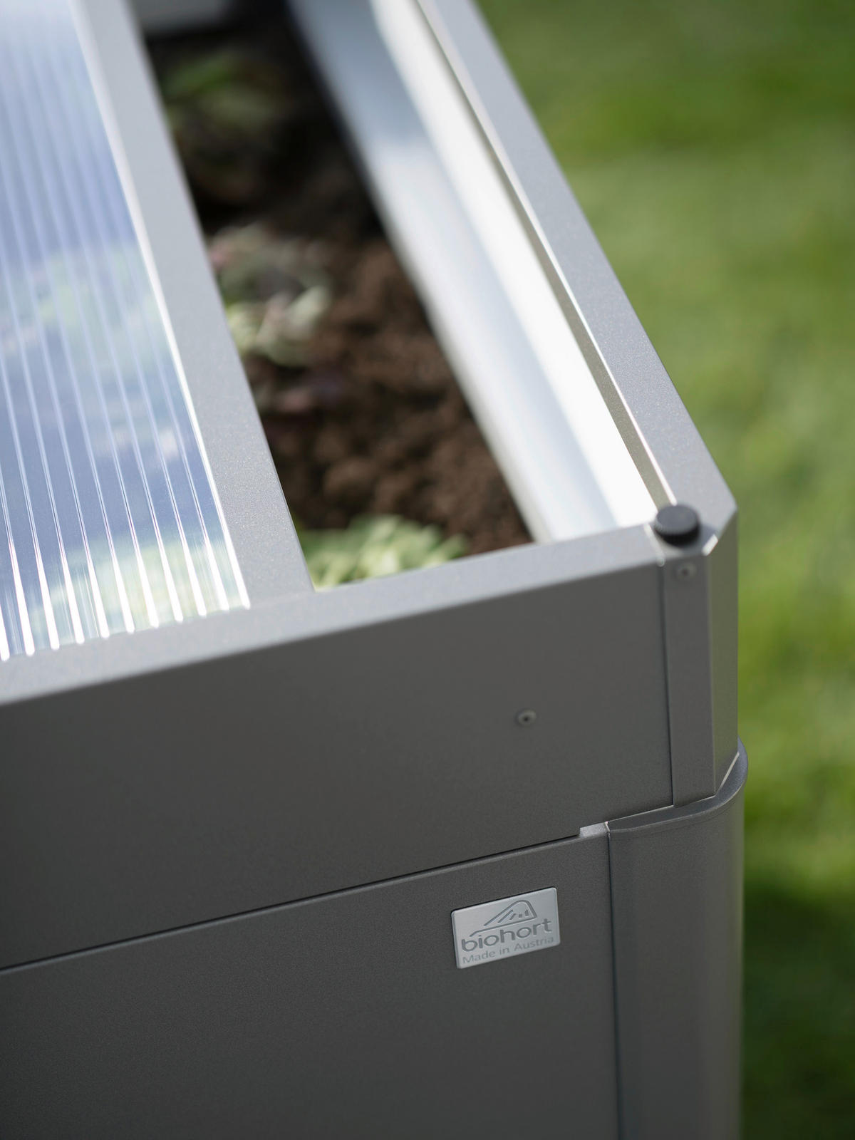 HOCHBEETAUFSATZ  - Grau, Design, Metall (200/23/101cm) - Biohort