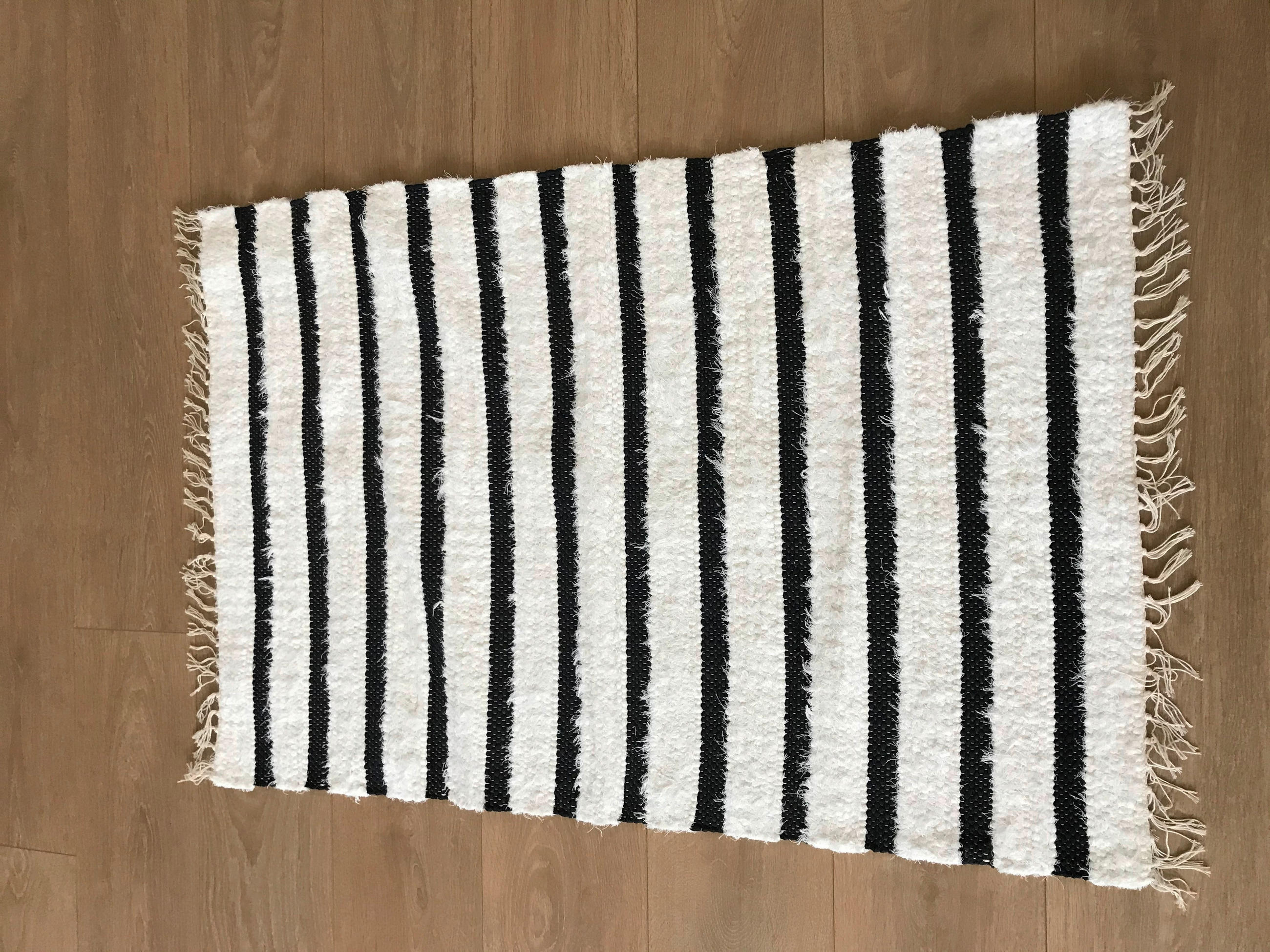 KÉZI SZÖVÉSŰ SZŐNYEG   - bézs/fekete, Basics, textil (70/200cm)