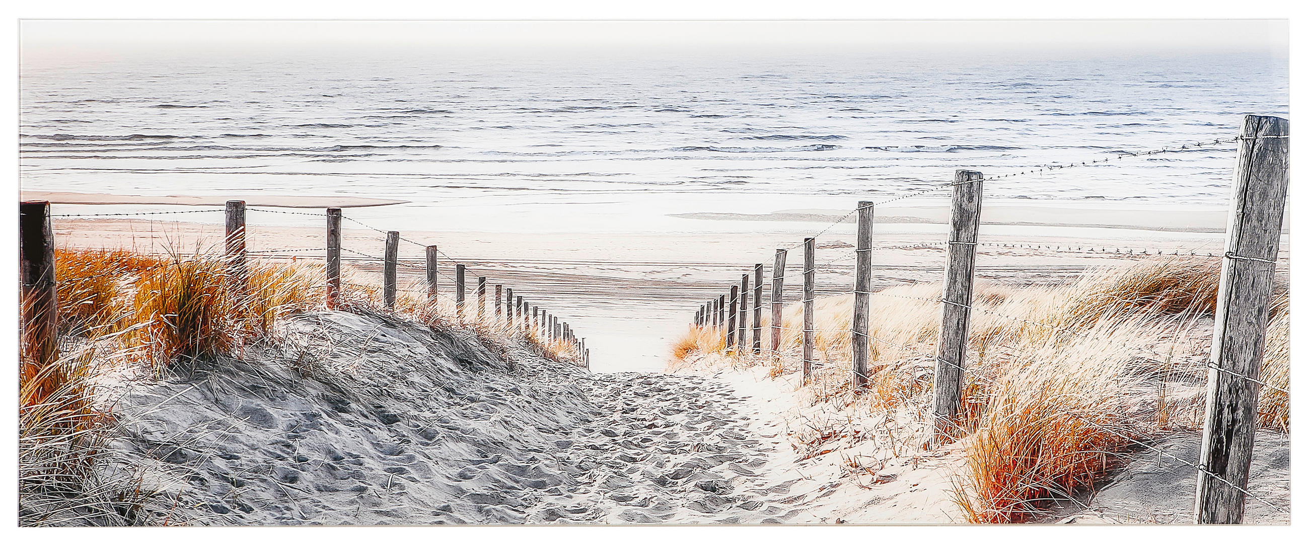 GLASBILD Strand & Meer 125/50 cm  - Multicolor, Design, Glas (125/50cm) - Monee