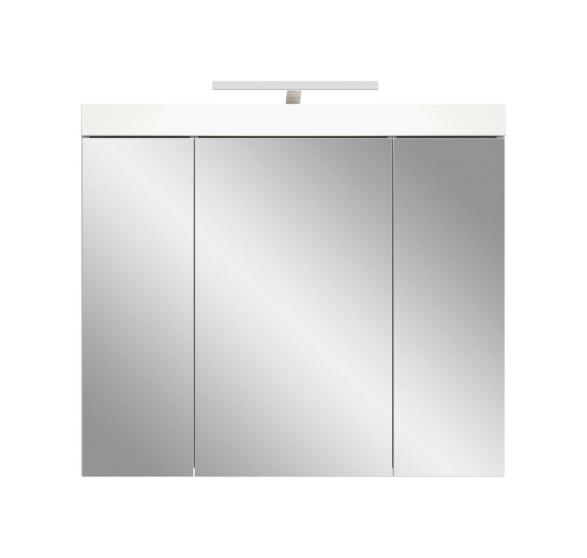 SPEGELSKÅP  - vit, Trend, trämaterial/glas (80/70/18cm) - MID.YOU