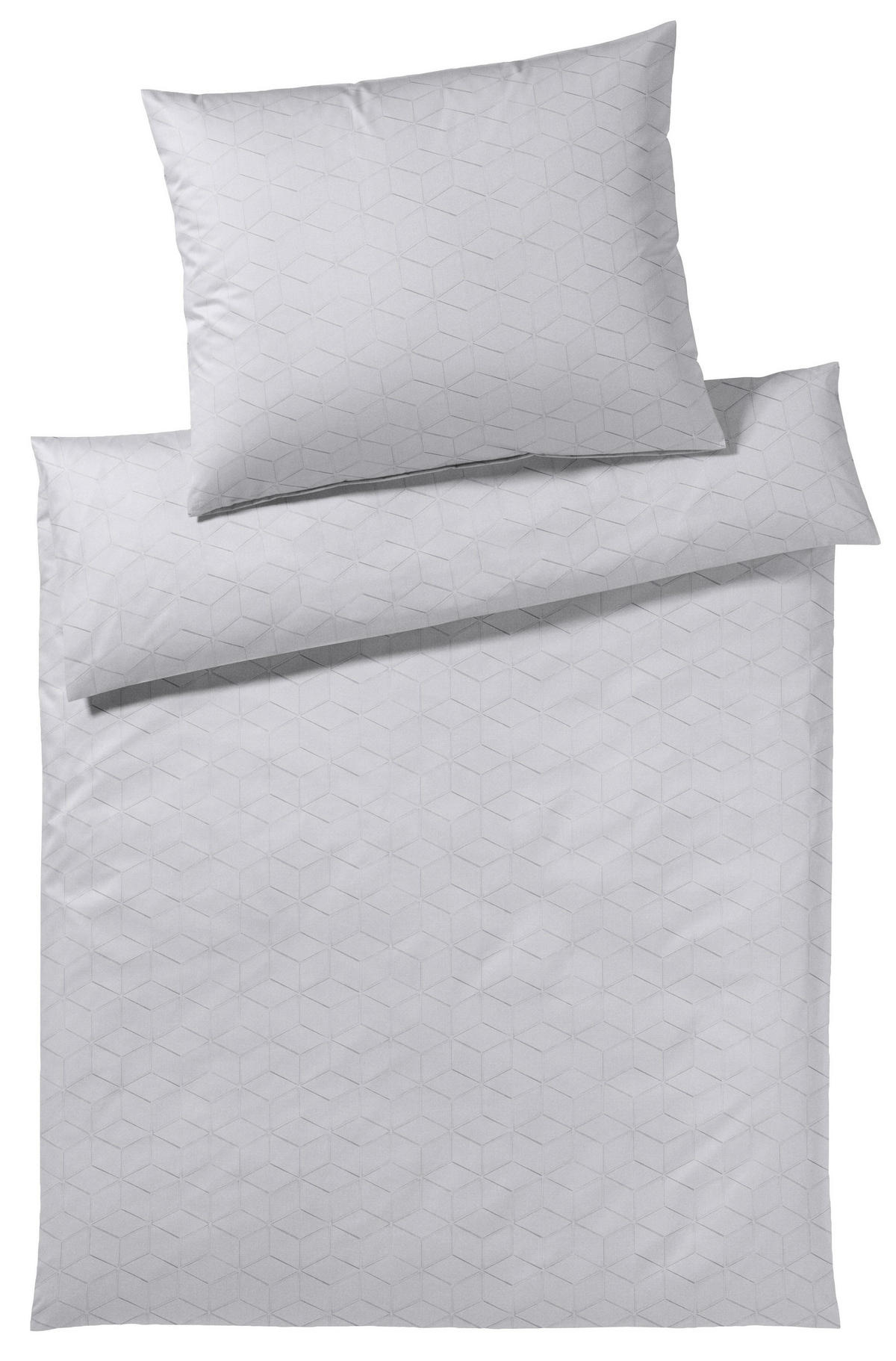 BETTWÄSCHESET Makosatin 160/210 cm  70 cm/50 cm  - Silberfarben/Grau, Design, Naturmaterialien/Textil (160/210cm) - Joop!