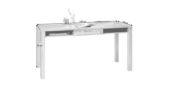 SCHREIBTISCH 150/70/76 cm  in Kernbuche  - Chromfarben/Kernbuche, Natur, Holz/Metall (150/70/76cm) - Linea Natura