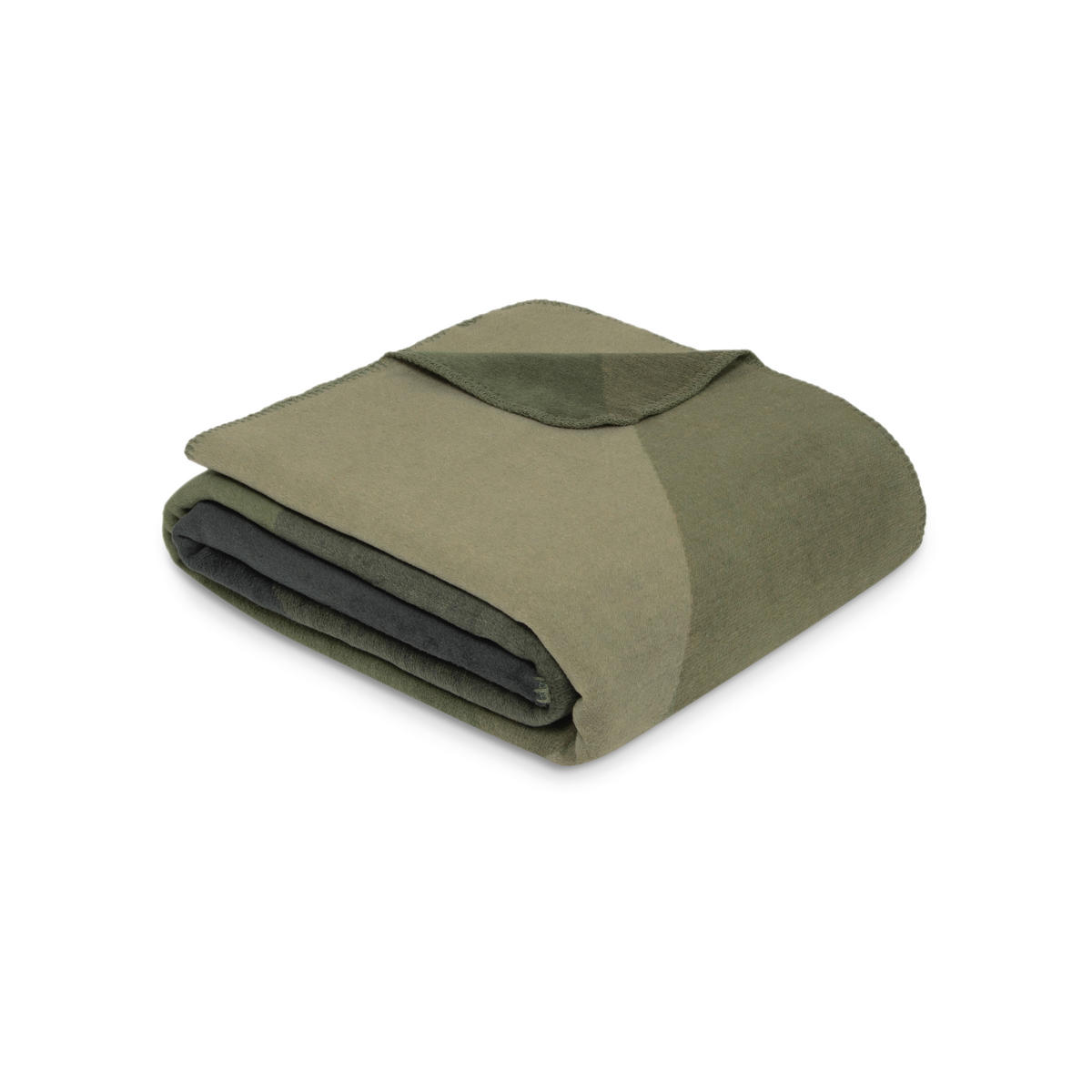 DECKE  - Dunkelgrün/Anthrazit, Basics, Textil (150cm) - Novel