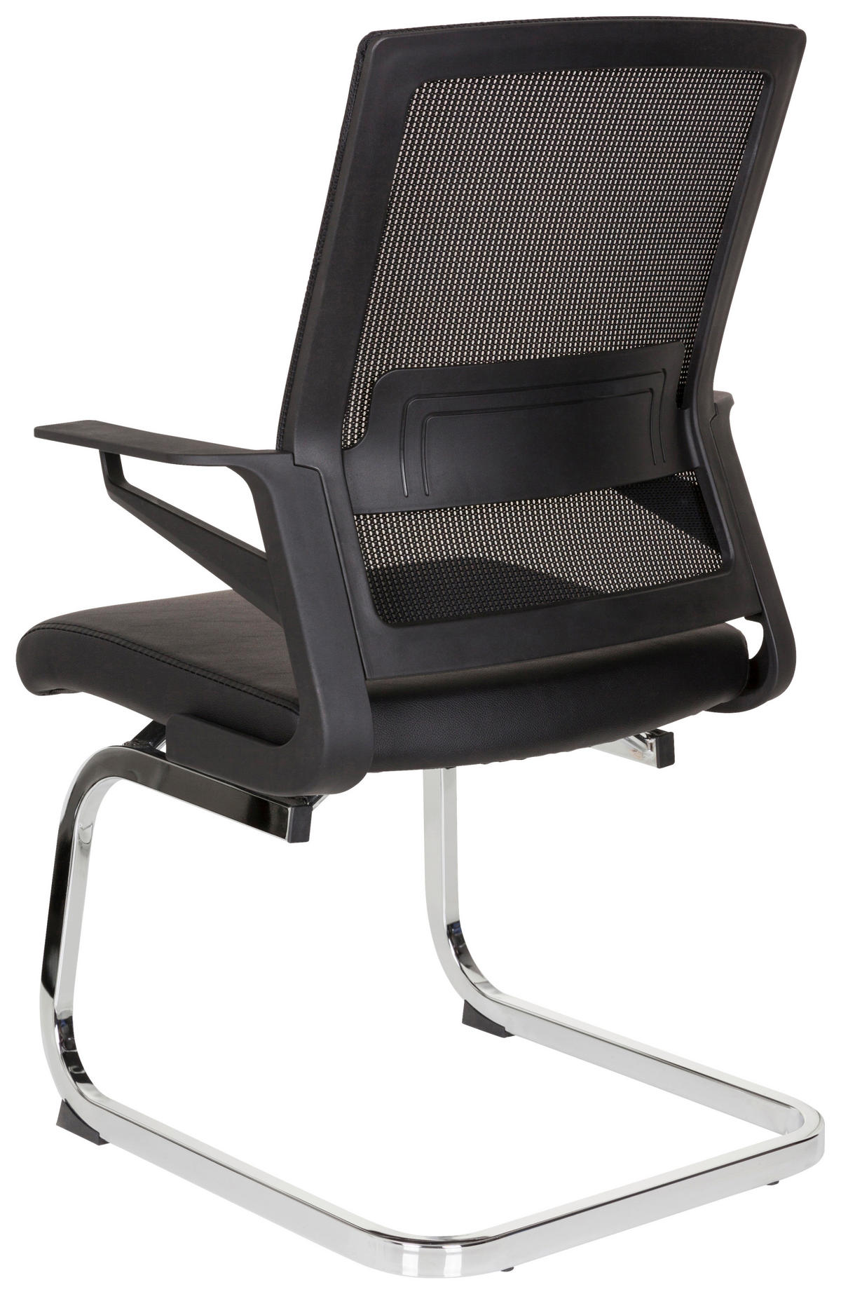 BESUCHERSTUHL Schwarz  - Chromfarben/Schwarz, MODERN, Kunststoff/Textil (58/95/54cm) - MID.YOU