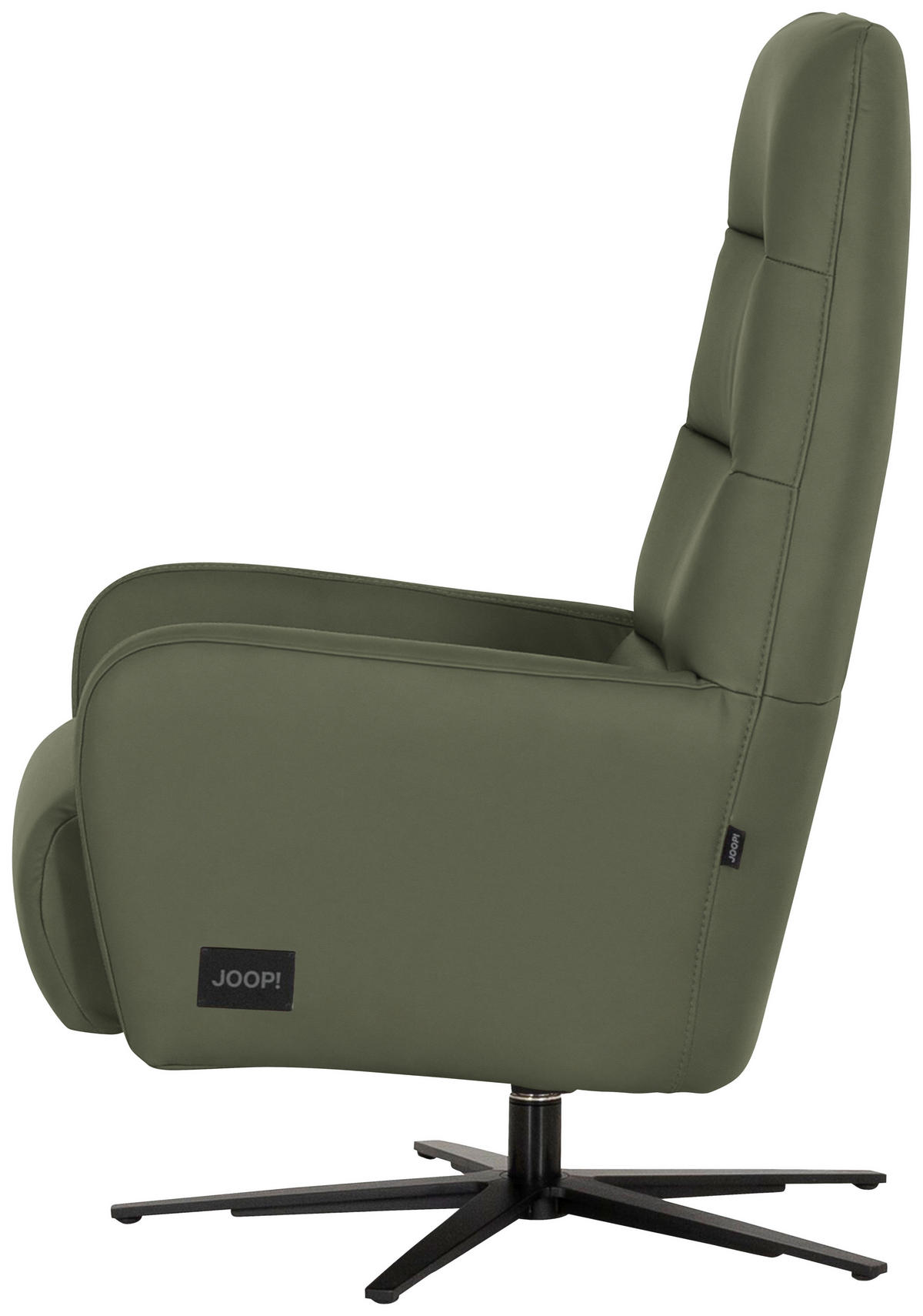 RELAXSESSEL Leder Olivgrün  - Schwarz/Olivgrün, Modern, Leder/Metall (66/110/83cm) - Joop!