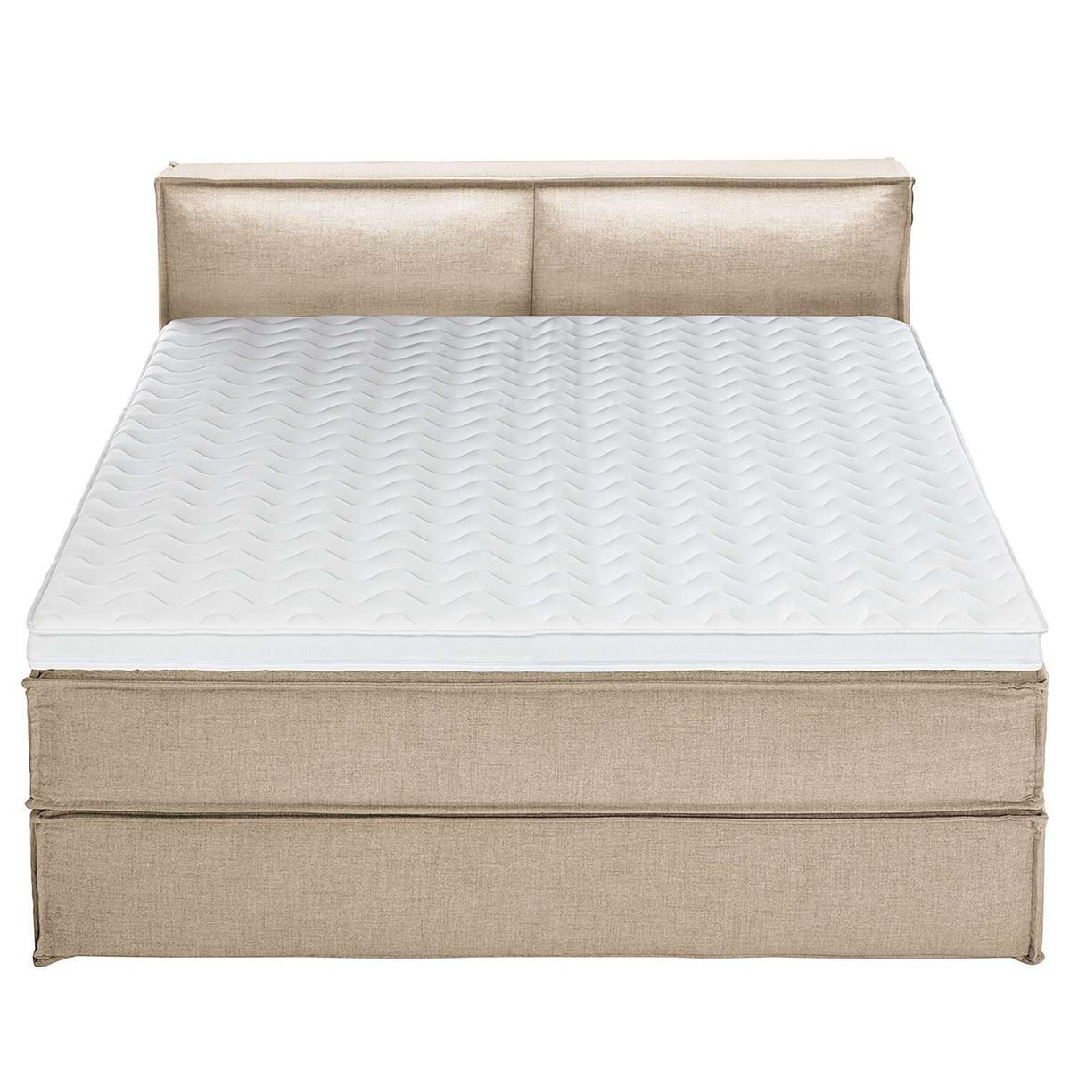 BOXSPRINGBETT 180/200 cm  in Beige  - Beige/Schwarz, Design, Textil (180/200cm) - home24