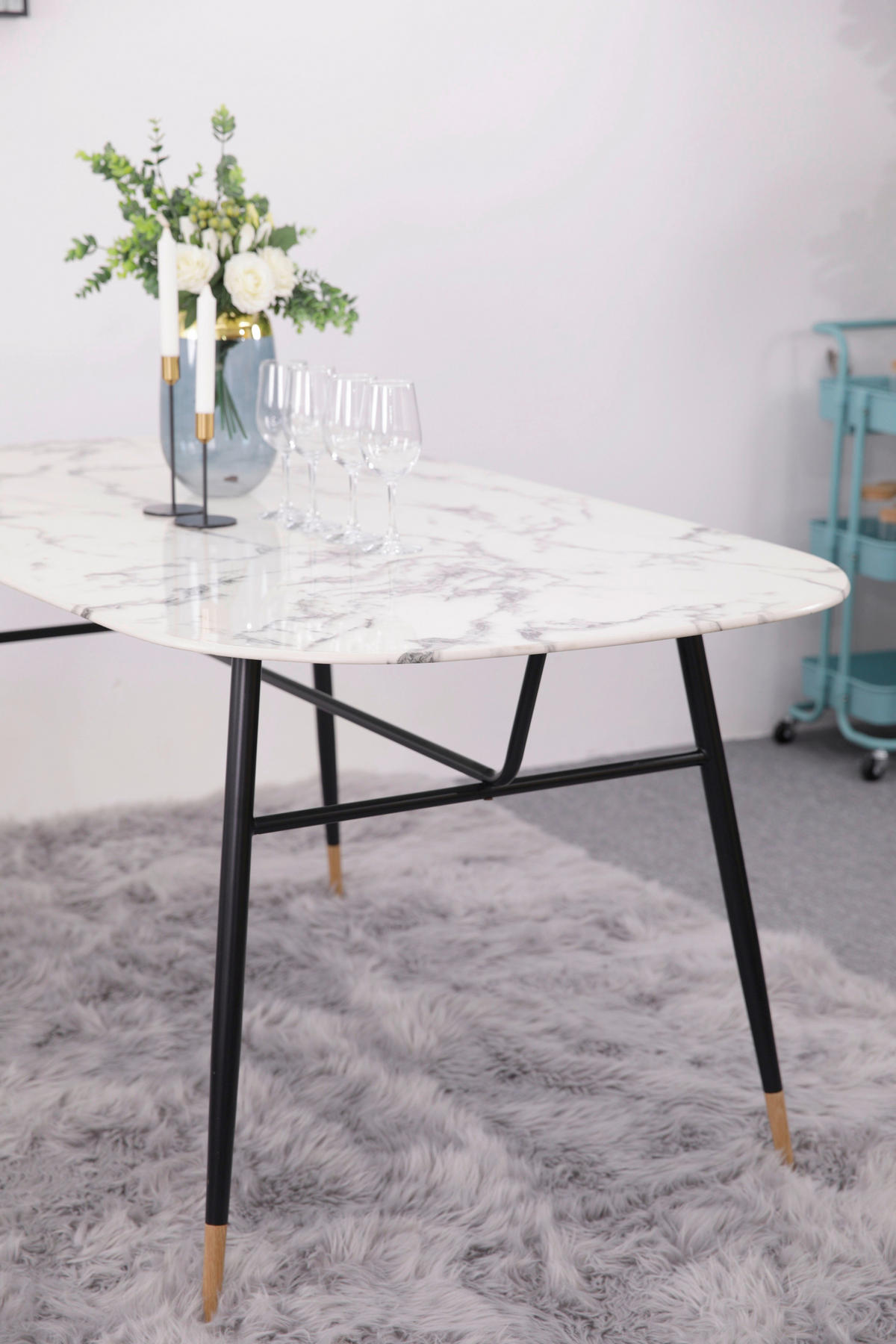 ESSTISCH in Metall, Glas 160/90/77 cm  - Schwarz/Weiß, Design, Glas/Metall (160/90/77cm) - Livetastic