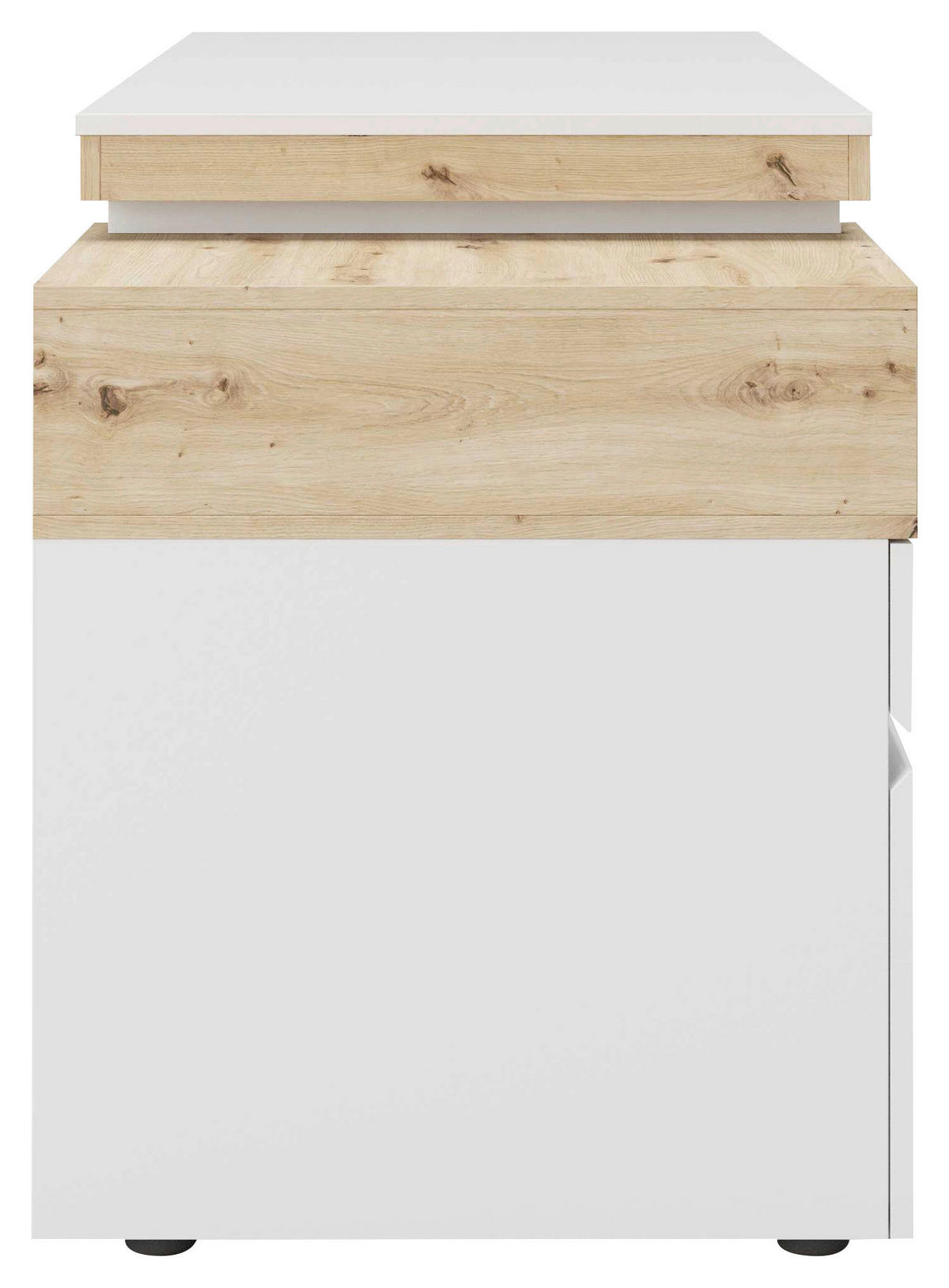 SCHREIBTISCH 160/60/76 cm  in Weiß, Eiche Artisan  - Weiß/Eiche Artisan, MODERN, Holz/Metall (160/60/76cm) - MID.YOU