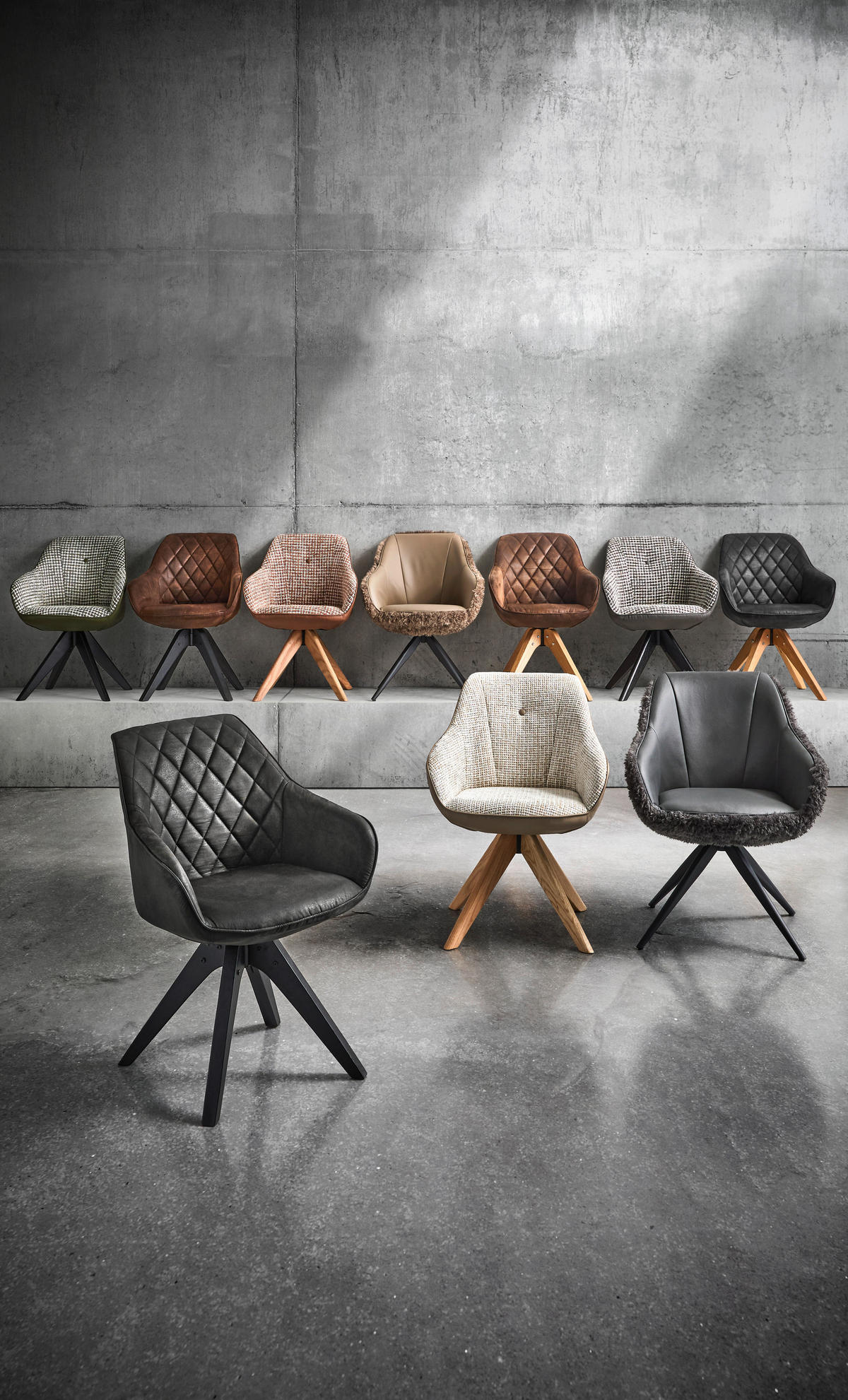 ARMLEHNSTUHL  in Chenille, Lederlook  - Weiss/Eichefarben, Modern, Holz/Textil (60/83/65cm) - Novel