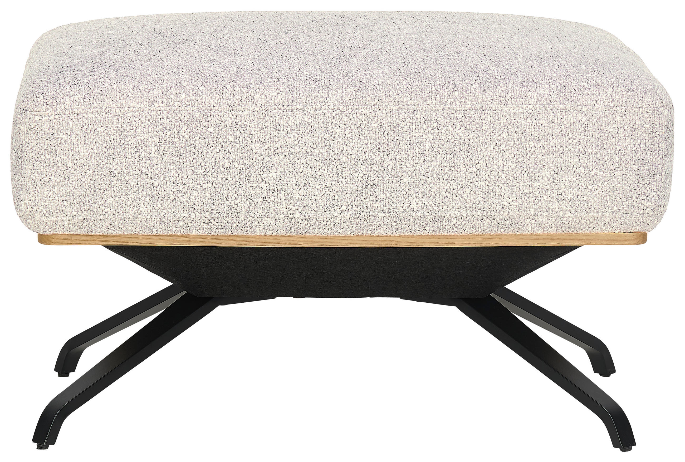 HOCKER in Textil Beige  - Beige/Schwarz, Design, Textil/Metall (74/46/66cm) - Novel