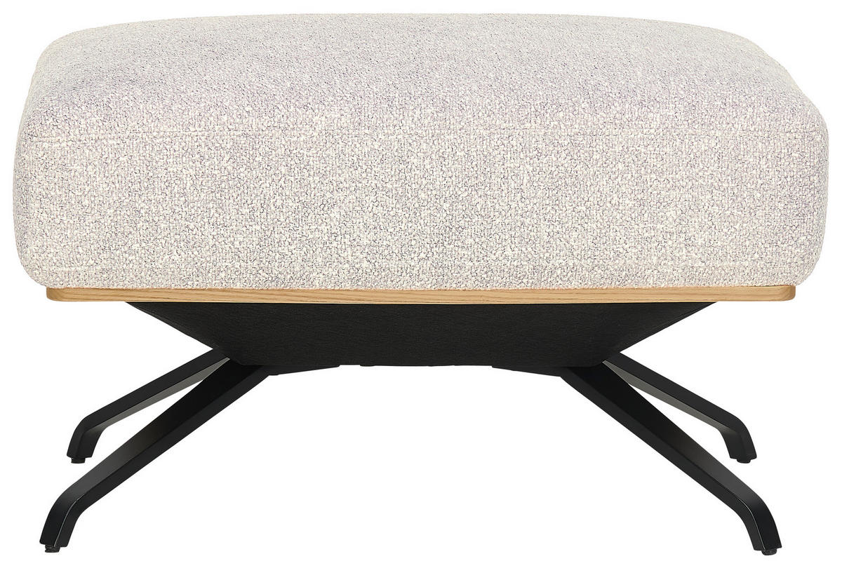 HOCKER in Textil Beige  - Beige/Schwarz, Design, Textil/Metall (74/46/66cm) - Novel