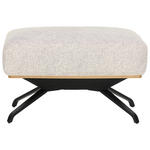 HOCKER in Textil Beige  - Beige/Schwarz, Design, Textil/Metall (74/46/66cm) - Novel